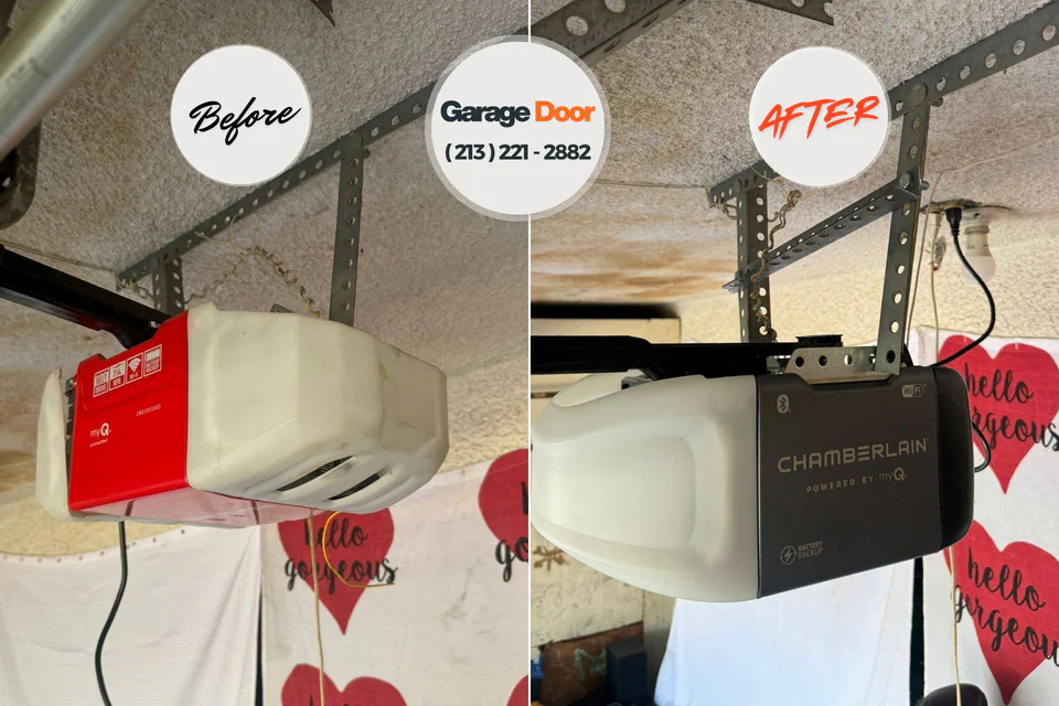Before and after: garage door repair Maple Heights-Lake Desire, WA